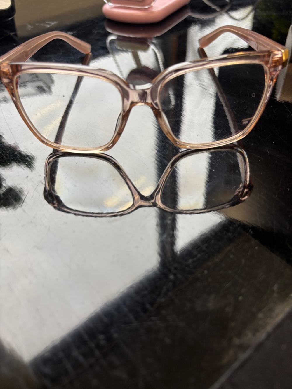 Jimmy Choo Translucent Light Pink Cat-Eye Glasses - Picture 2 of 8